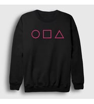 Presmono Unisex Beyaz Purple Symbols Squid Game Sweatshirt 261281tt (Siyah)