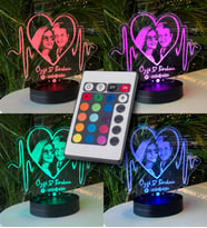 Sevgiliye Özel Aşkın Ritmi Kişiye Özel Resimli 3D Led Lamba (Karışık)