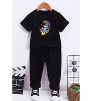 Çocuk Crazy Banana Alt - Üst Eşofman Takımı (Siyah)