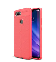 Microsonic Xiaomi Mi 8 Lite Kılıf Deri Dokulu Silikon (Kırmızı)