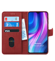 Microsonic Xiaomi Redmi Note 8 Pro Kılıf Fabric Book Wallet (Kırmızı)