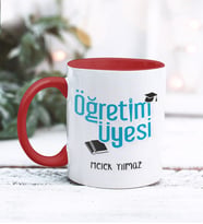 Öğretim Üyesi Tasarımlı Kişiye Özel Kupa Bardak (Kırmızı)