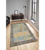 Dijital Baskılı Yıkanabilir Kaymaz Modern Renkli Salon Halısı Mutfak Halısı Yolluk ND-HY-1275 (Gold)