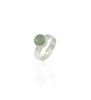 Kadir Jewellery 925 Ayar Gümüş Kaplama Zirkon Taşlı Ayarlanabilir Kadın Minimal Yüzük (Açık Yeşil)