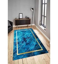 Dijital Baskılı Yıkanabilir Kaymaz Modern Renkli Salon Halısı Mutfak Halısı Yolluk ND-HY-1104 (Turkuaz)