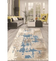 Dijital Kaymaz Taban Yıkanabilir Modern Renkli Salon Halısı Mutfak Halısı Yolluk ND-HT-639 (Mavi)