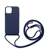 iPhone 12 Mini Kılıf Kamera Çıkıntılı Airbag Askılı Tasarım Sert Silikon (Lacivert)