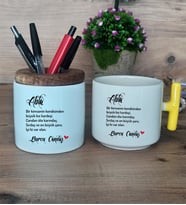 Ablaya Hediye Sepeti Kupa Bardak T Kulplu, Kalemlik Hediyeleri Ablaya Doğum Günü Hediyesi (Model 5)