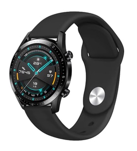 Samsung Galaxy Watch 3 45mm Kordon Silikon Spor Kordon (Siyah)