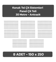 KONAK TEL ÇİT SİSTEMLERİ 8 ADET PANEL ÇİT TELİ SADE 150 X 250 CM (Antrasit)