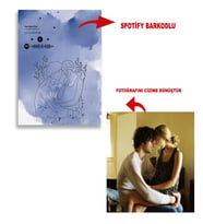 35x50 kişiye özel spotify barkodlu kanvas tablo (Lacivert-Gri)