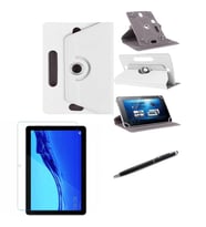 Samsung Galaxy Tab A9 SM-X110 8.7" Standlı Tablet Kılıfı+Nano Kırılmaz Ekran Koruyucu+Dokunmatik Kalem (Beyaz)