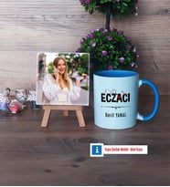 Eczacı Fotoğraflı Dekoratif Taş, Kupa Bardak Beyaz Hediye (Model 4)