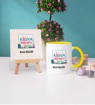 Kimya Mühendisi Kupa Bardak Lacivert Dekoratif Taş Baskı (Model 4)