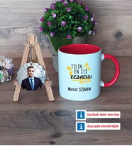 En İyi Eczacı Kupa Bardak Beyaz ve Fotoğraflı Ahşap Anahtarlık Hediye (Model 2)