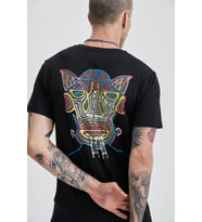 Smart Devil Erkek Baskı Taş T-Shirt (Siyah)