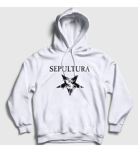Presmono Unisex Beyaz Logo V2 Sepultura Kapüşonlu Sweatshirt 173230tt (Beyaz)