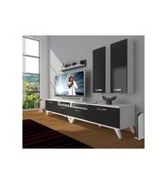 Decoraktiv Eko 5220d Mdf Retro Tv Ünitesi Tv Sehpası (Beyaz-Siyah)