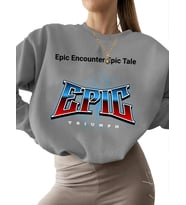 unisex 3 iplik şardonlu Bej kadın erkek Sweatshirt kalın Sweatshirt Destansı zafer Baskılı bisiklet (Gri)