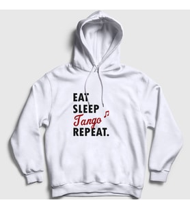 Presmono Unisex Beyaz Eat Sleep Tango Repeat Hediye Dance Dansçı Kapüşonlu Sweatshirt 464630tt (Beyaz)