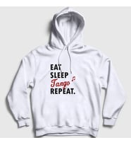 Presmono Unisex Beyaz Eat Sleep Tango Repeat Hediye Dance Dansçı Kapüşonlu Sweatshirt 464630tt (Beyaz)