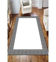 Dijital Kaymaz Taban Yıkanabilir Salon Halısı Mutfak Halısı Koridor Halısı Yolluk ND-HS-415 (Beyaz)