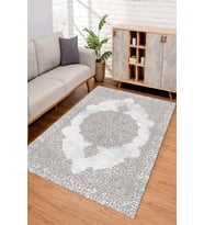 Dijital Kaymaz Taban Yıkanabilir Renkli Salon Halısı Mutfak Halısı Yolluk ND-SD-698 (Gri)