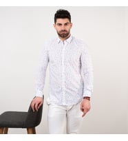 ECER SLİMFİT DESENLİ YAZLIK ERKEK GÖMLEK (Kırmızı)