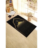 EVDEYA Dijital Baskılı Camii Motifli Yıkanabilir Motifli 70x130 Namazlık Seccade, Seccade-5-kahve, (Siyah)
