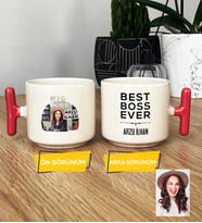 Kişiye Özel Karikatürlü Patron Hediye T Kupa Bardak Big Boss Kadın Patrona Doğum Günü Hediyesi (Pembe)