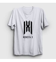 Presmono Unisex Sarı Logo K-Pop Monsta X T-Shirt 274360tt (Beyaz)