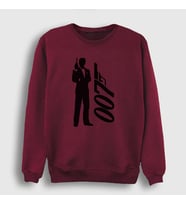 Presmono Unisex Beyaz Tuxedo Film James Bond Sweatshirt 258541tt (Bordo)