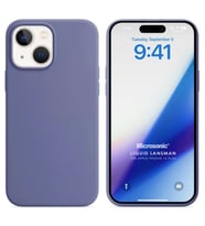 Microsonic Apple iPhone 15 Plus Kılıf Liquid Lansman Silikon Mor (Gri)