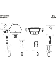 Meriç® Mitsubishi Lancer Ön Torpido Kaplama Maun 19 Parça 2002-2009 (Karbon)