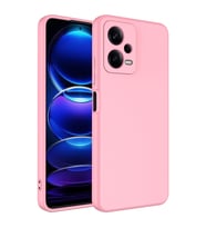 Xiaomi Redmi Note 12 5G Kılıf Özel Orijinal Lansman Serisi, İçi Kadife, Pürüzsüz Yumuşak ve Mat TPU Silikon (Pembe)