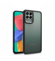 Samsung Galaxy M33 Kılıf Case, Kamera Lens Korumalı Elektroplatin Kaplama Sert PC Koruyucu Colourful Platinum Serisi (Siyah)