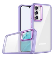 Galaxy A54 Kılıf Zore Flora Buton, Kenar Çevresi Renkli Kılıf (Lila)