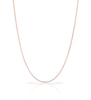 Kadın İnce Forse Zincir 925 Ayar Gümüş Kolye 45 cm (Rose)