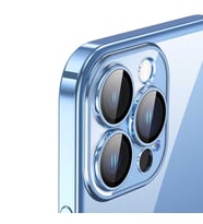 Vendas iPhone 14 Pro Max Uyumlu (14 Pro Max) Pilas Serisi Elektroplated Sert PC Renkli Çerçeveli Silikon Kılıf (Mavi)