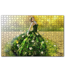 Cakapuzzle Çatlak Topraklar ve Yeşeren Elbiseli Kız  Puzzle Yapboz MDF (Ahşap) (1000 Parça)