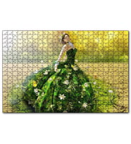 Cakapuzzle Çatlak Topraklar ve Yeşeren Elbiseli Kız  Puzzle Yapboz MDF (Ahşap) (1000 Parça)