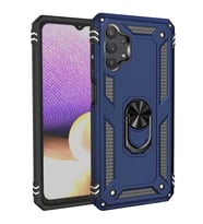 Samsung Galaxy A23 Uyumlu Kılıf Standlı Manyetik Yüzüklü Military Magnetic Ring Polycarbonate and TPU Case (Lacivert)