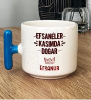 Kişiye Özel Efsaneler Kasımda Doğar Hediye T Kupa Bardak Doğum Günü Hediyesi (Mavi)