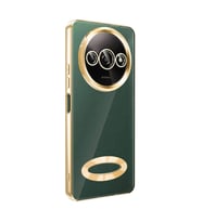 Xiaomi Redmi A3 4G 2024 Kılıf Kamera Korumalı Logo Gösteren Omega Kılıf (Gold)