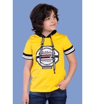 Toontoy Erkek Çocuk Kapüşonlu Baskılı Tişört (Kırmızı)