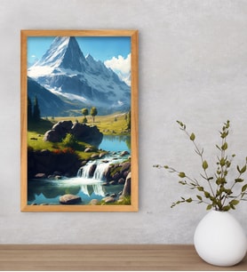 BK Home Kendin Tasarla Ahşap Çerçeveli Tablo 40x25cm (Açık Kahverengi)