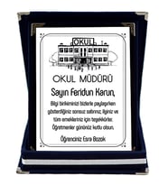 Okul Müdürüne Hediye İsim Baskılı Plaket - Öğretmenler Günü Hediyesi (Lacivert)