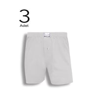 3'lü Erkek Düğmeli Boxer 14102-A3 (Açık Gri)
