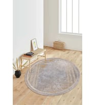 Dijital Baskılı Kaymaz Taban Yıkanabilir Yuvarlak Salon Halısı Koridor Halısı Paspas NDY-SD-233 (Kahverengi)