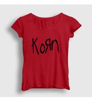 Presmono Kadın Sarı Logo Korn T-Shirt 92411tt (Kırmızı)